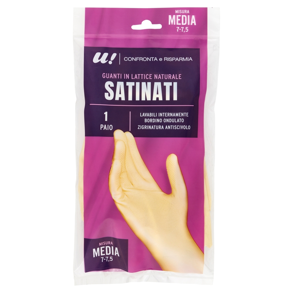 Guanti Satinati in Lattice Naturale 1 Paio Misura Media U! Confronta e Risparmia